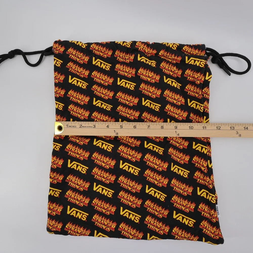 Vans Stranger Things All Over Print Drawstring Shoe Dust Bag Black